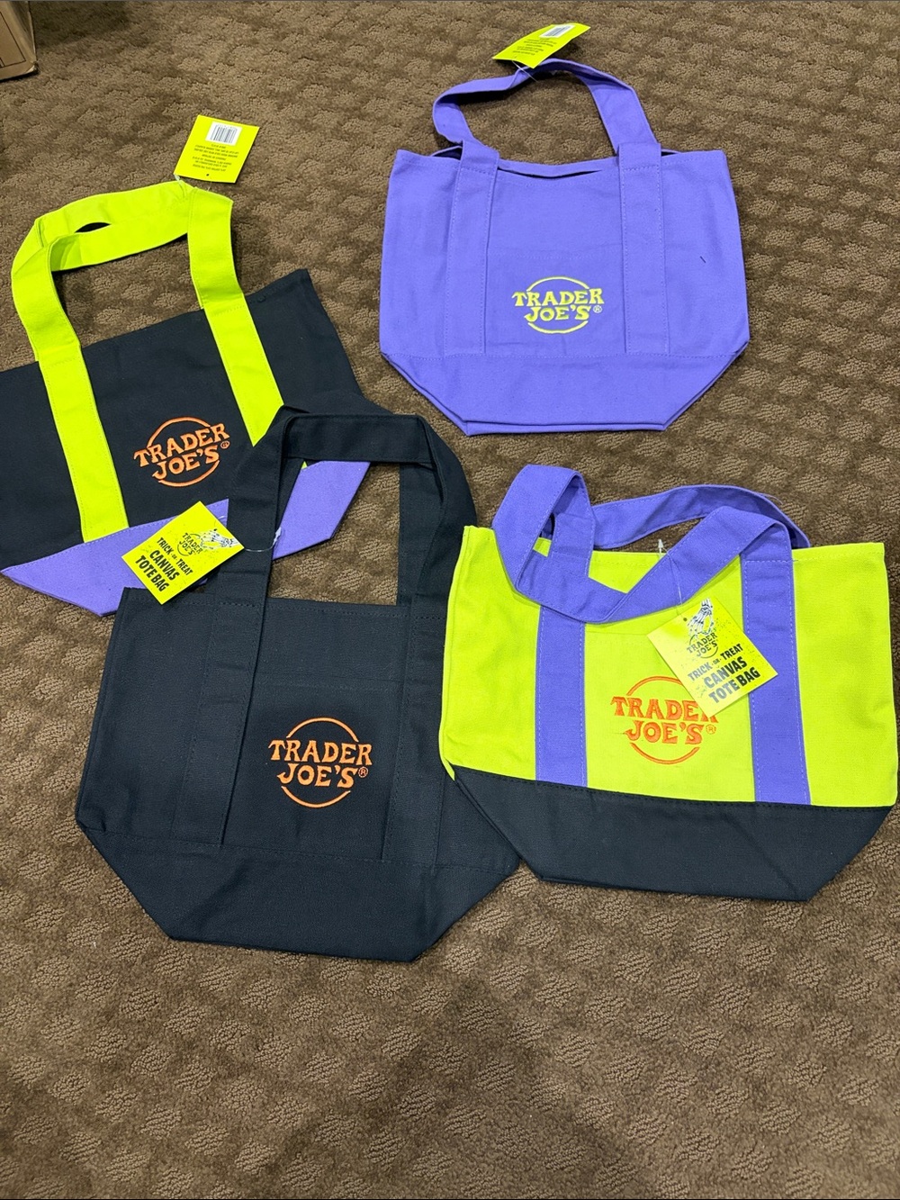 NEW Trader Joe's Halloween Tote Bag Set of 4 IN Trick or Treat Bag